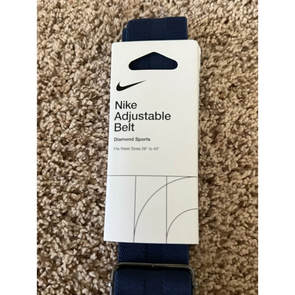 Nike Adjustable Baseball Belt Navy Blue Unisex Adult Fits Waist 28